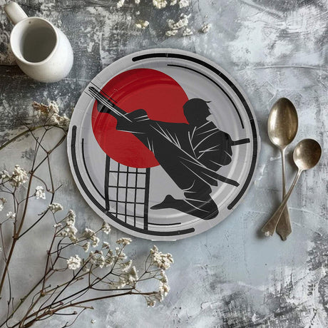 8 Count Karate Party Paper Dessert Plates 7.5 Inch Martial Arts Birthday Supplies