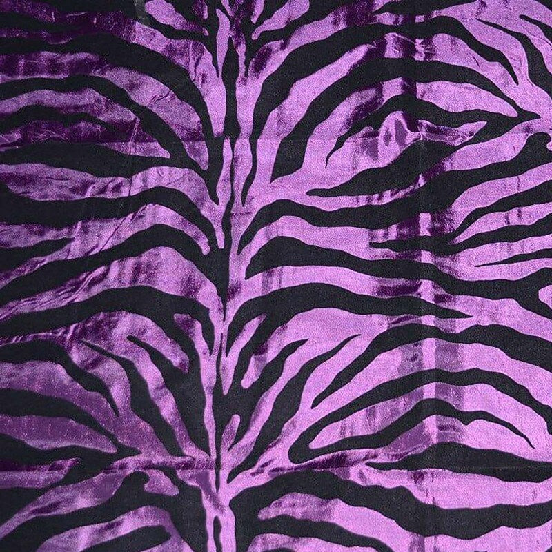 Zebra Flocking Taffeta Flocking Velvet Zebra Fabric 60" Wide