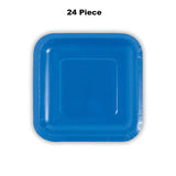 24 Count Royal Blue Square Paper Dessert Plates Bold Colored Disposable Plates for Parties and Events 7"