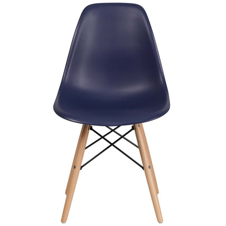 Merrick Lane Elton Series Polypropylene Accent Chair with Metal Braced Wooden Legs