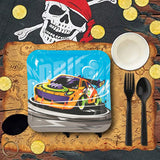 8 Count Orange Race Car Square Paper Dinner Plates 9" Kids Birthday Party