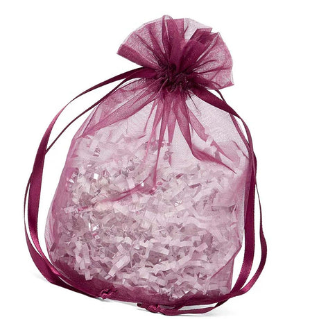Wide Round Flat Bottom Organza Bags 6 1/2'' x 4'' x 7'' for Gift Bags