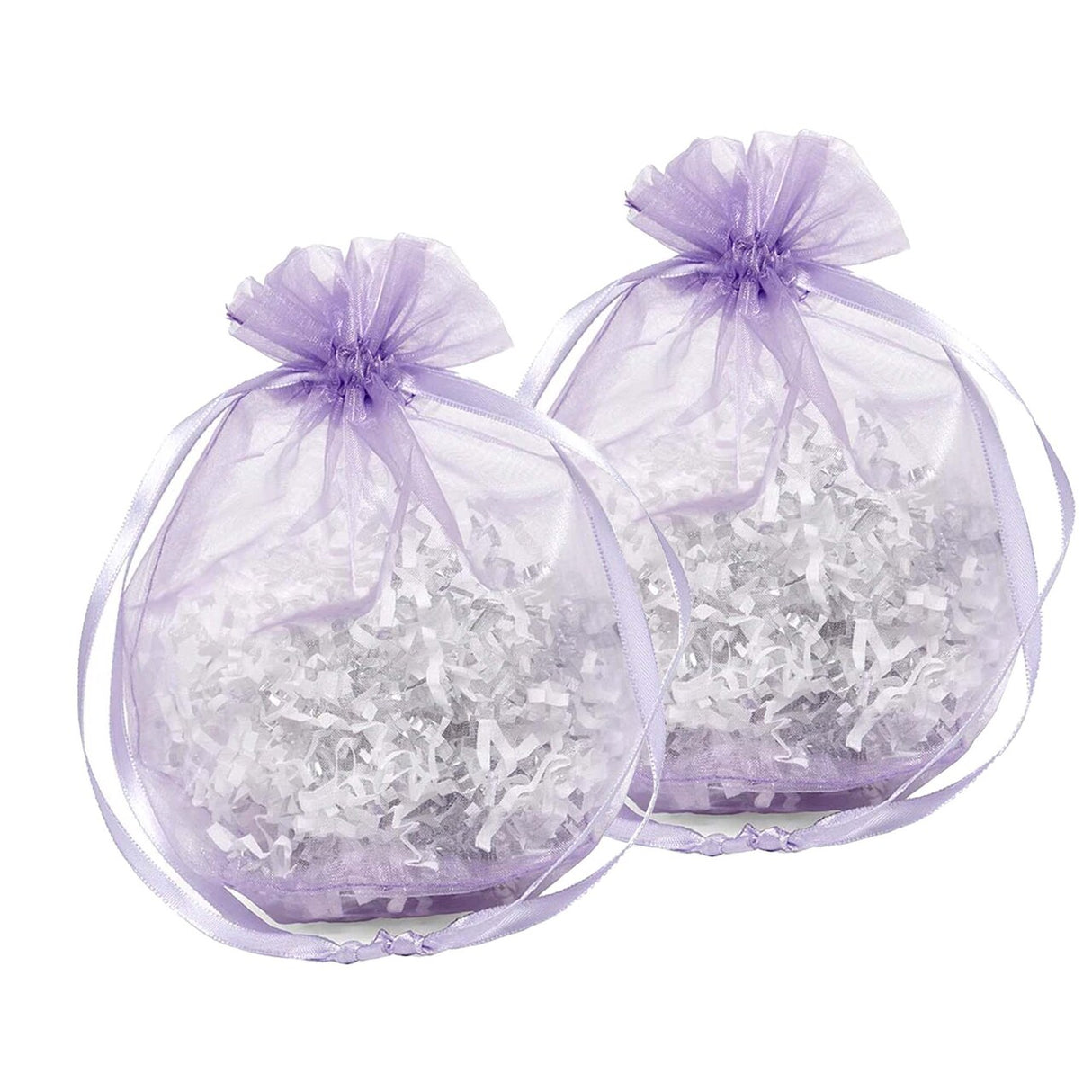 Wide Round Flat Bottom Organza Bags 6 1/2'' x 4'' x 7'' for Favor Packaging