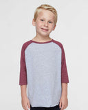 RADYAN® Toddler Baseball Fine Jersey Three Quarter Sleeve Tee