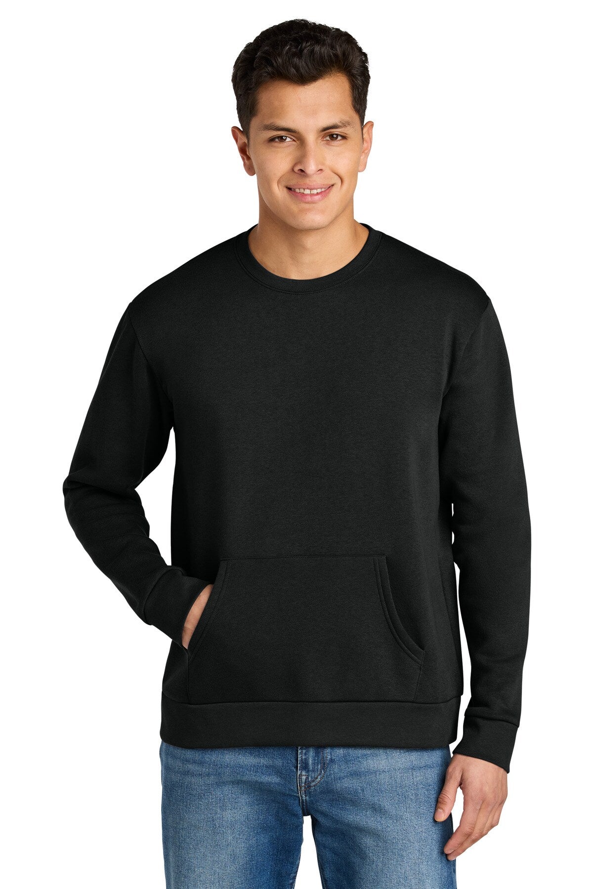 Next Level® Santa Barbara Pocket Crewneck Long Sleeve Sweatshirt
