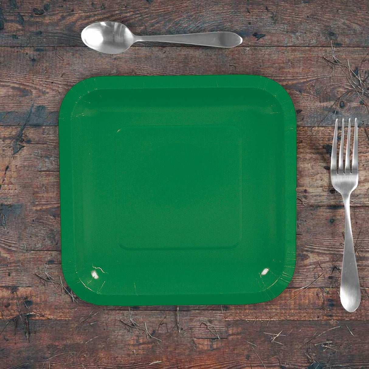 24 Count Green Square Paper Dessert Plates for Wedding Baby Shower Party Events 7 Inch