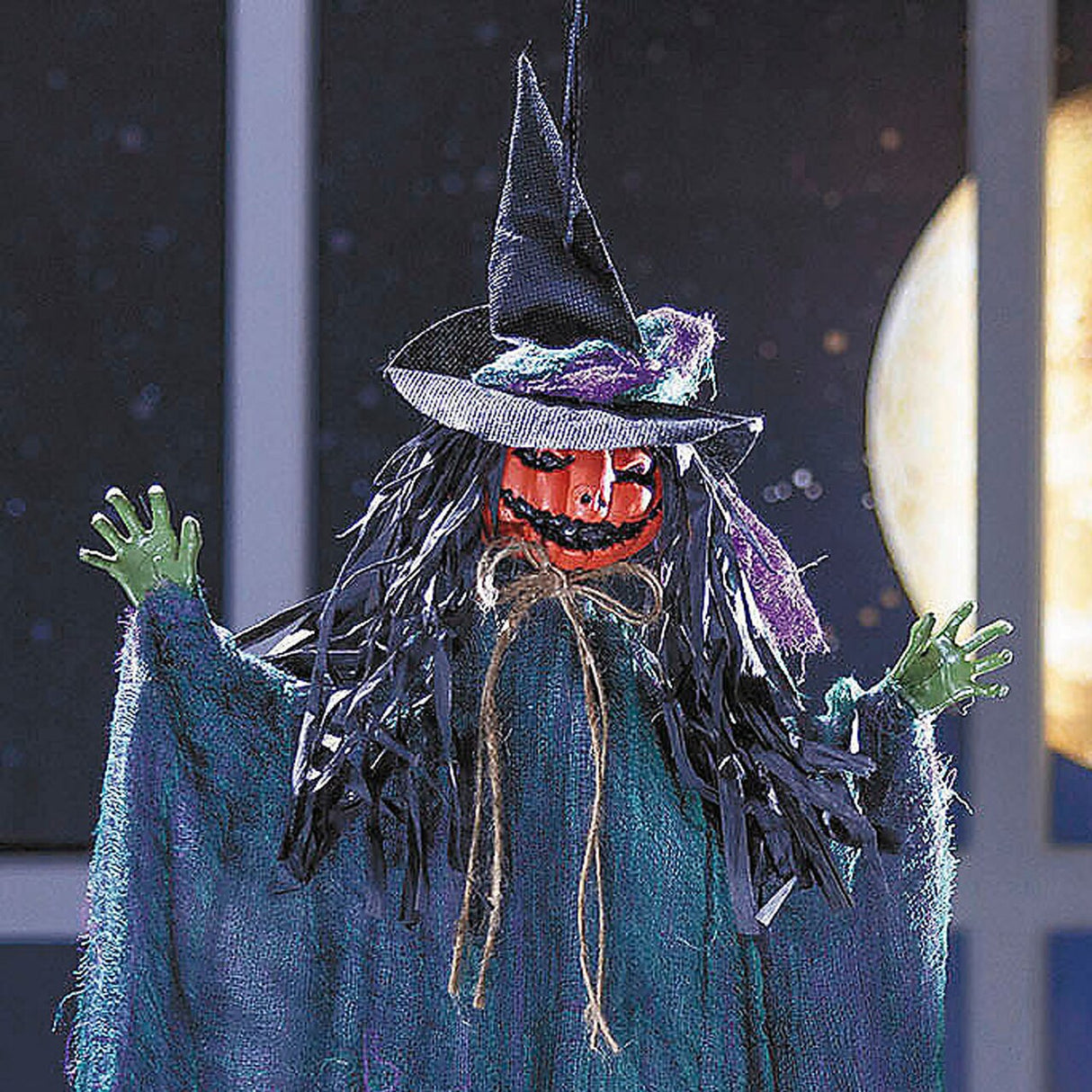 27 1/2" Hanging Pumpkinhead Scarecrow with Hat