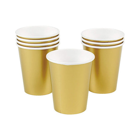 9 oz School Bus Yellow Paper Party Cups – 24 Count Disposable Set