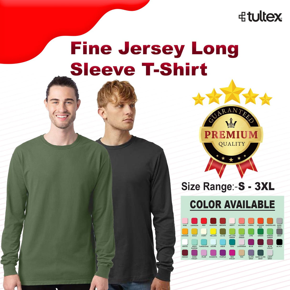 Tultex® Fine Jersey Crew Neck Long Sleeve T-Shirt