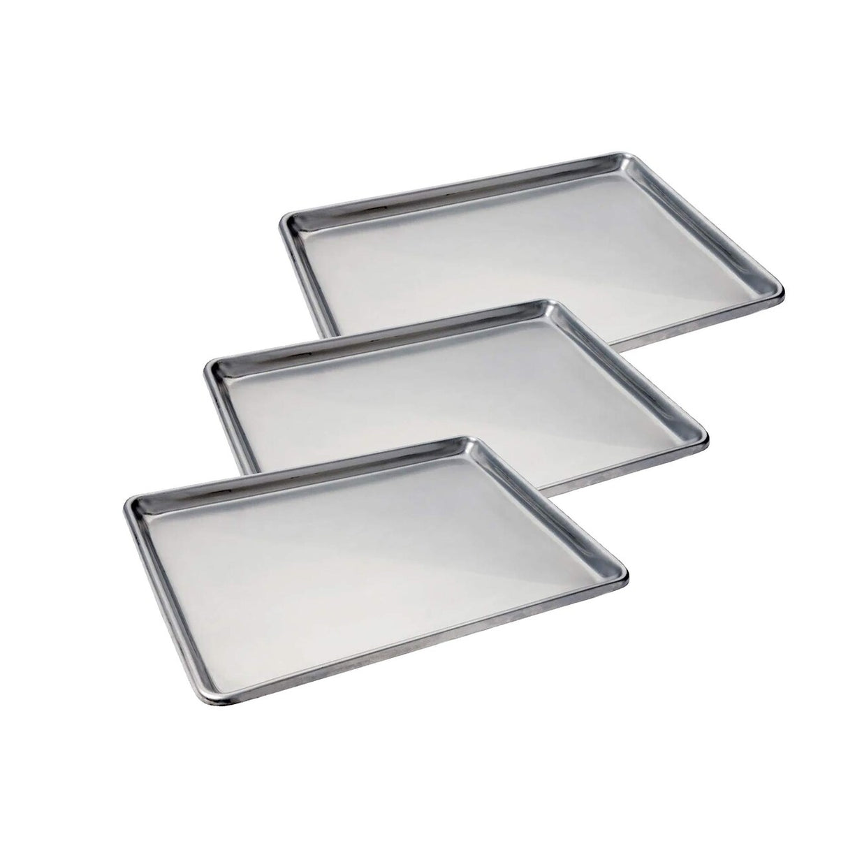 18" x 13" x 1" Half Size Sheet Pan 20 Gauge Stainless Steel Open Bead Edge