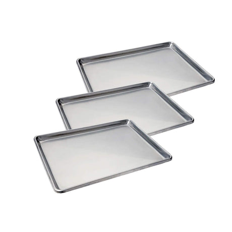 18" x 13" x 1" Half Size Sheet Pan 20 Gauge Stainless Steel Open Bead Edge
