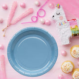 24 Count Round Dessert Plates 7 Inch Slate Paper Plates for Birthday and Holiday Use