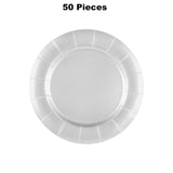 13" White Paper Charger Plates 50 Ct Elegant Disposable Set