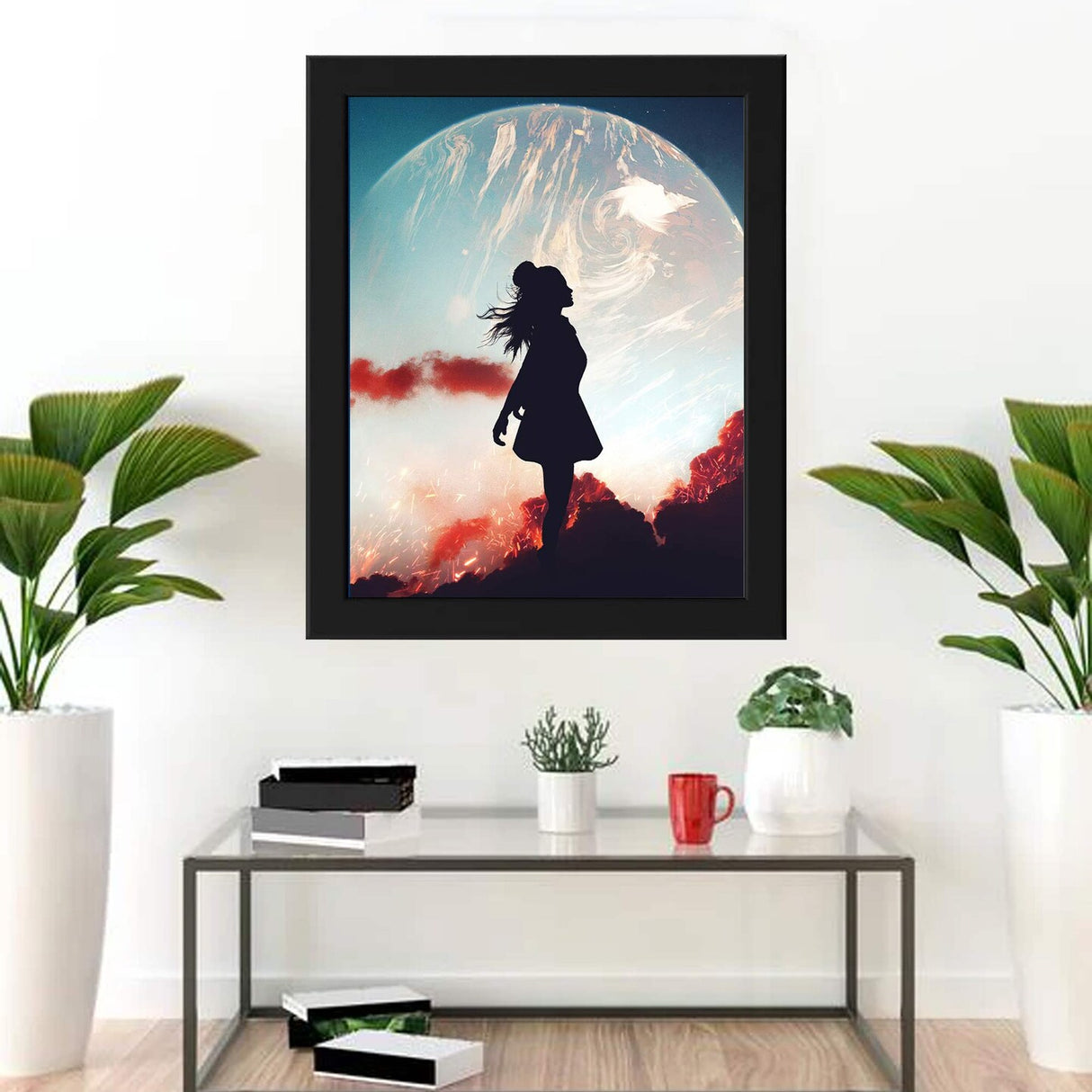 8x10" Black Frame with Plastic Front Protection – For Hanging or Standing, Compatible with ALFTA Adhesive Hook