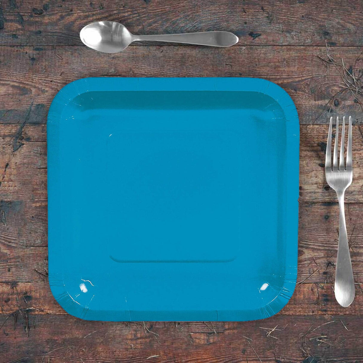 24 Count Turquoise Square Paper Dessert Plates for Wedding Birthday Party Shower Events Easy Cleanup 7 Inch