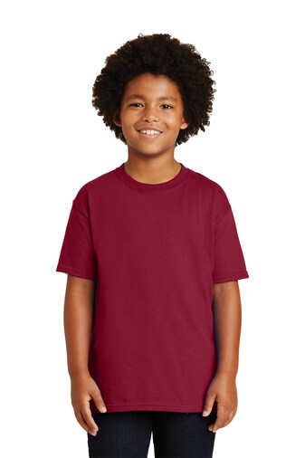 Gildan Youth Ultra Cotton Short Sleeve Crew Neck T-Shirt | Soft Heavyweight Cotton Kids Tee