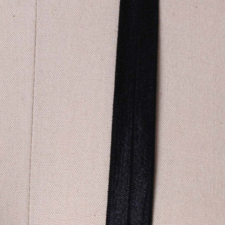 3 Yards 5/8" Shiny Black Bias Soft Fold Over Stretch Elastic Trim for Face Masks