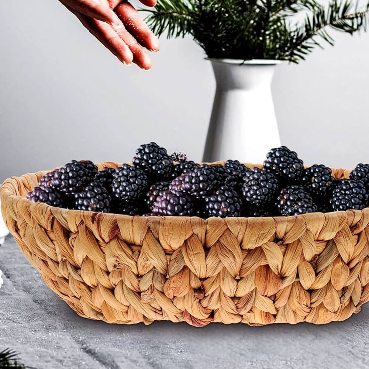 Oval Natural Rush Basket Tray 9" x 11.75"
