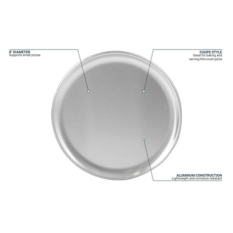 Round Coupe Aluminum Pizza Pan Solid 8"