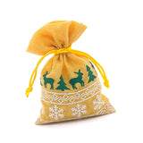 Holiday Faux Linen Gift Bags 8” x 10” Christmas Style