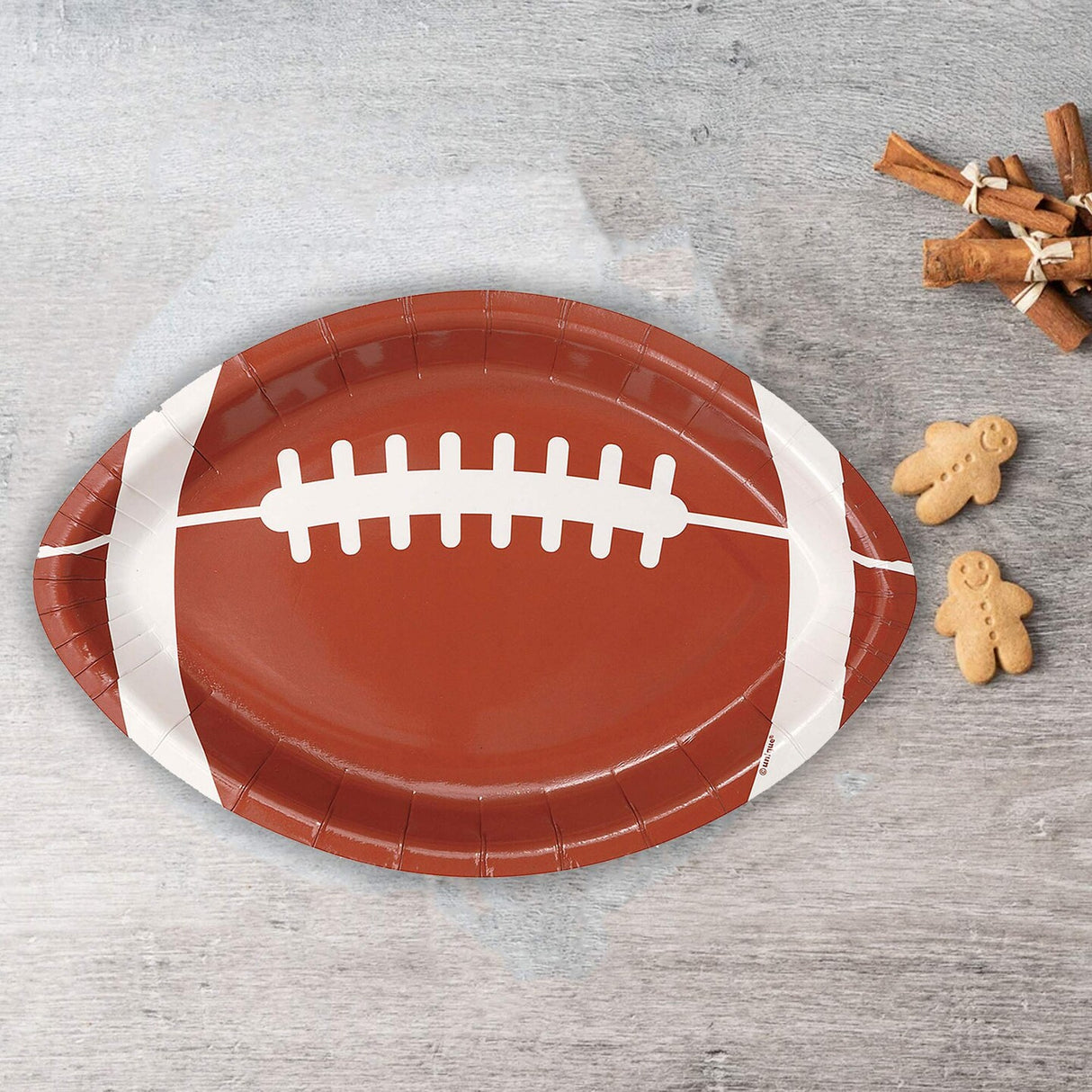 8 Count Football Shaped Dinner Plates for Sports Party Tailgate Game Day 9.5" x 6.5"