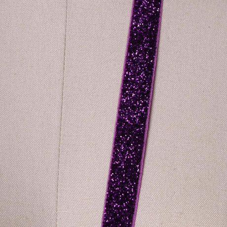 2 Yards 5/8" Deep Purple Plum Colored Glitter Elastic Trim