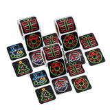 1 1/2" Neon Noel Christmas Icons Paper Sticker Roll 100 Pc
