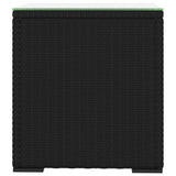 vidaXL Side Table Black 15.7"x14.6"x15.9" Poly Rattan and Tempered Glass