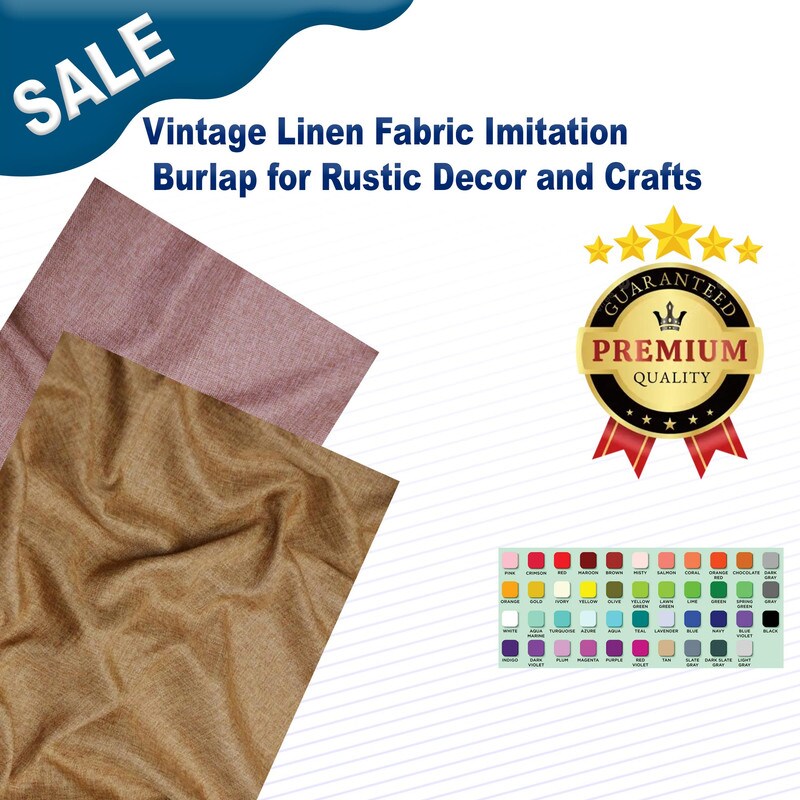 Vintage Linen Fabric Imitation Burlap for Rustic Decor and Crafts