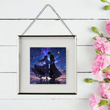 6 ¼x6 ¼" Silver Steel Frame with Front Plastic Protection – For Hanging or Standing, Includes Sample Pictures