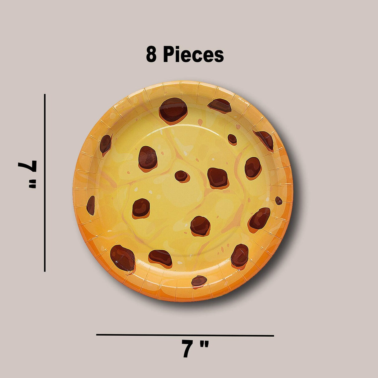 8 Ct. Milk & Cookies Dessert Plates 7" Round Disposable Paper Plates for Birthday Parties & Sweet-Themed Events