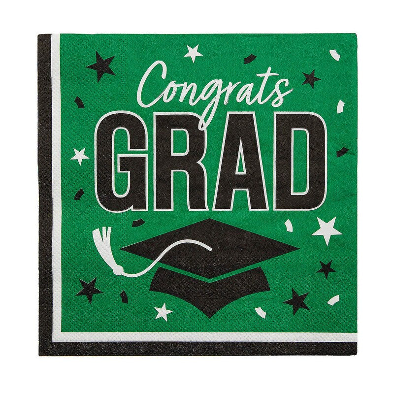6 1/2" Bulk 50 Ct. Blue Congrats Grad Paper Luncheon Napkins