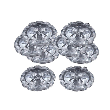 12 Pieces Clear Crystal Cut Buttons Large 15/16 Inch