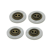 12 Pieces Ivory and Bronze Small Buttons 5/8 Inch