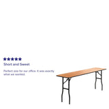 Emma and Oliver 6-Foot Rectangular Wood Folding Training / Seminar Table with Smooth Clear Coated Finished Top