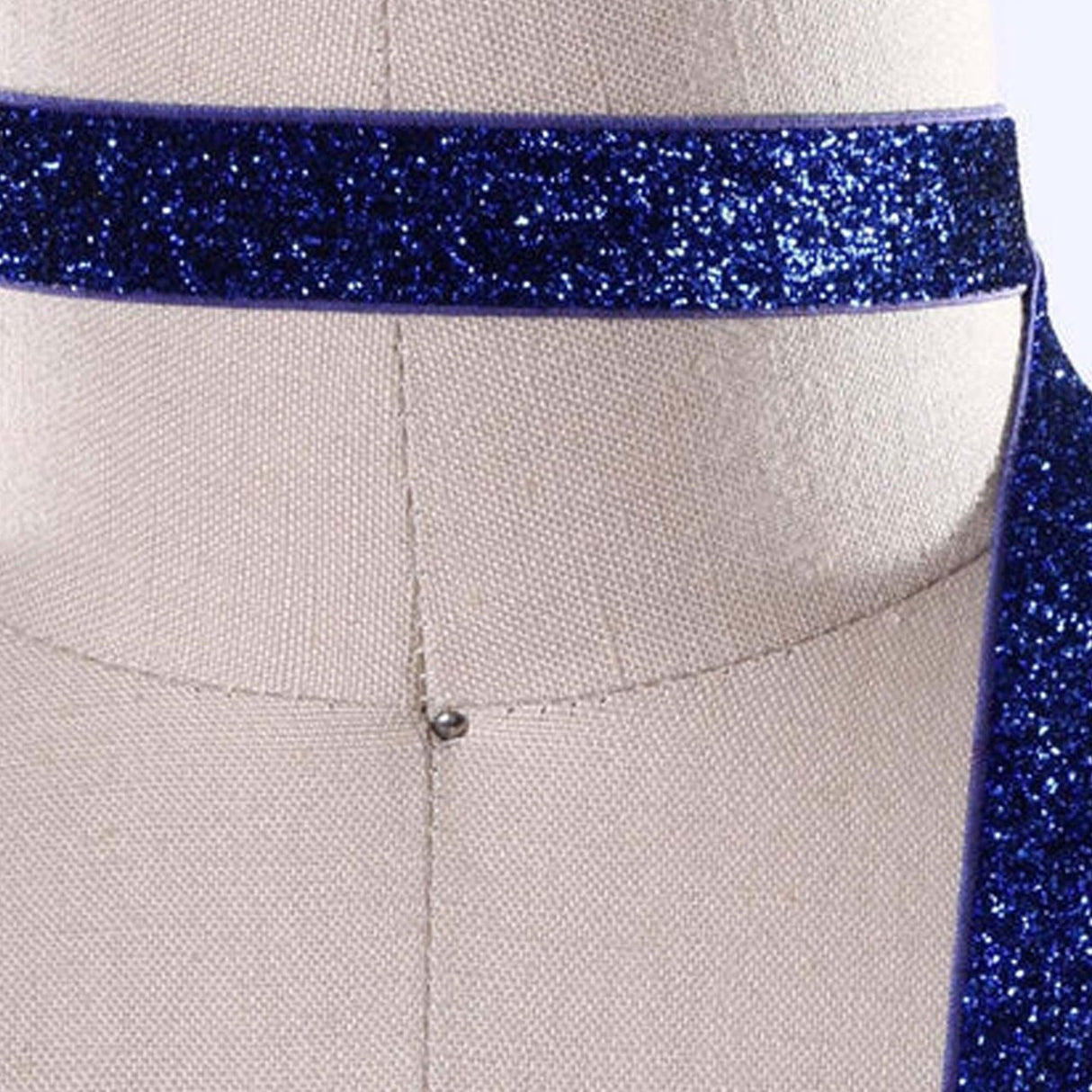Royal Blue Glitter Elastic Trim 5/8” 2 Yards