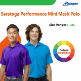 Paragon® Men's Saratoga Performance Mini Mesh Polo Short Sleeve T-Shirt