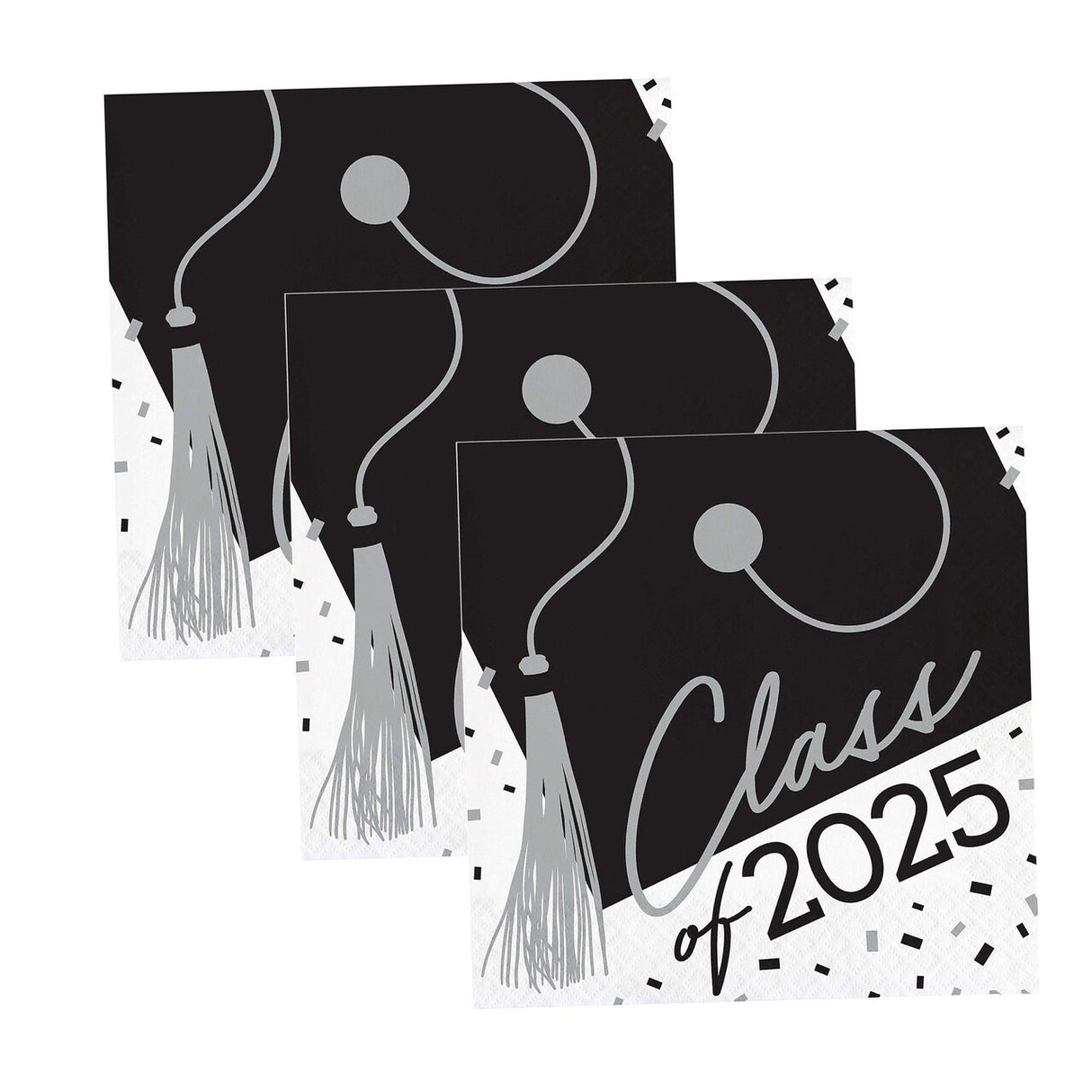 Creative Converting School Spirit White Class of 2025 Paper Dinner Napkins – 108 Count