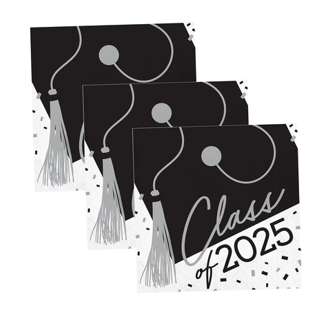 Creative Converting School Spirit White Class of 2025 Paper Dinner Napkins – 108 Count