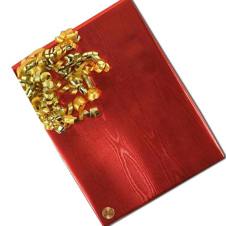 Red Watercolor Embossed Metallic Wrapping Paper 30" x 833" Jumbo Roll