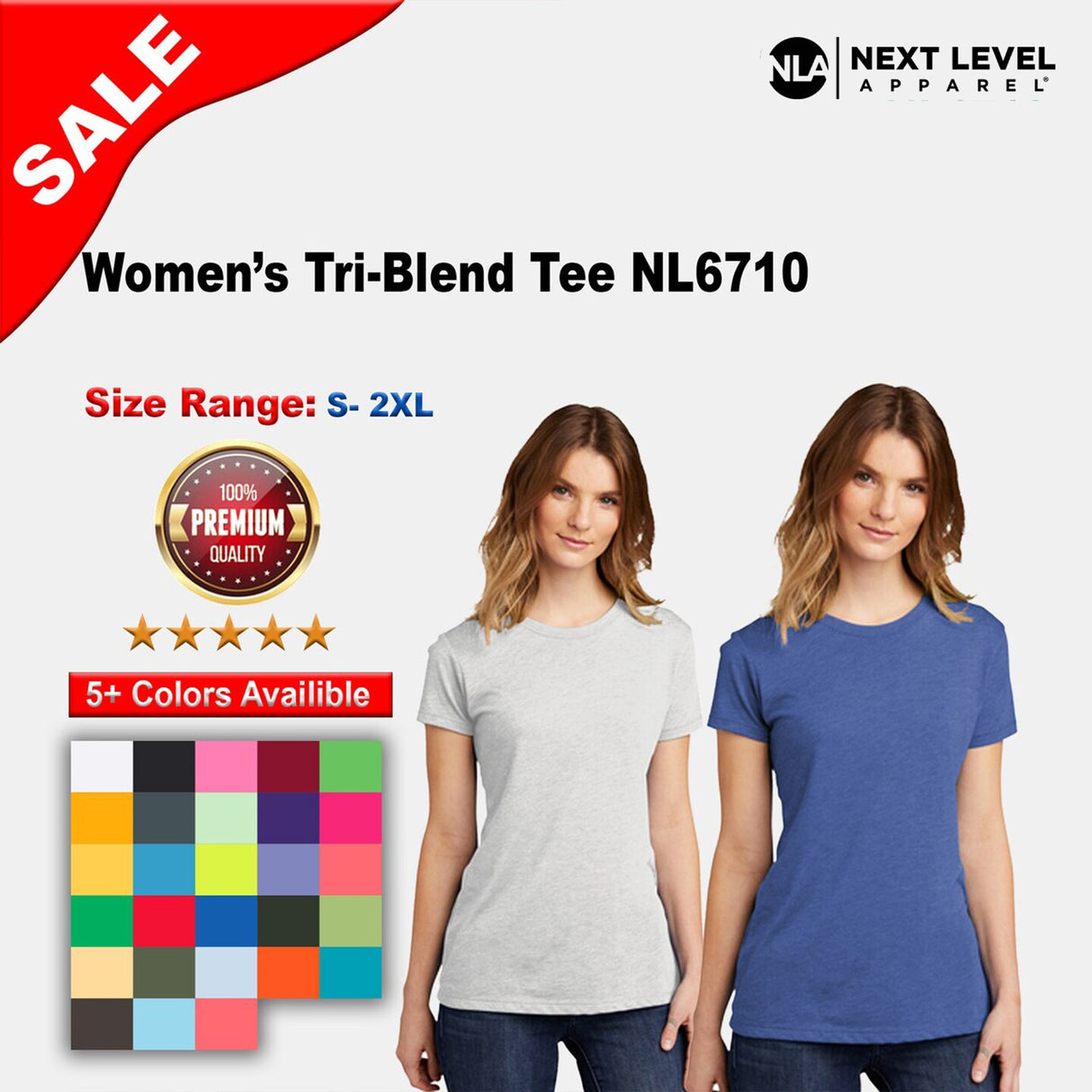 Next Level® Women’s Tri-Blend Crewneck Short Sleeve T-Shirt