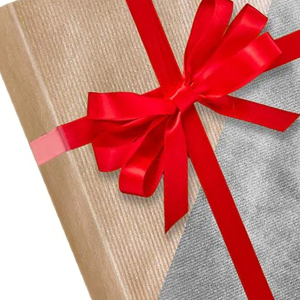 24''x 833 ' Gold / Silver Kraft Top Reversible Christmas Wrapping Papers