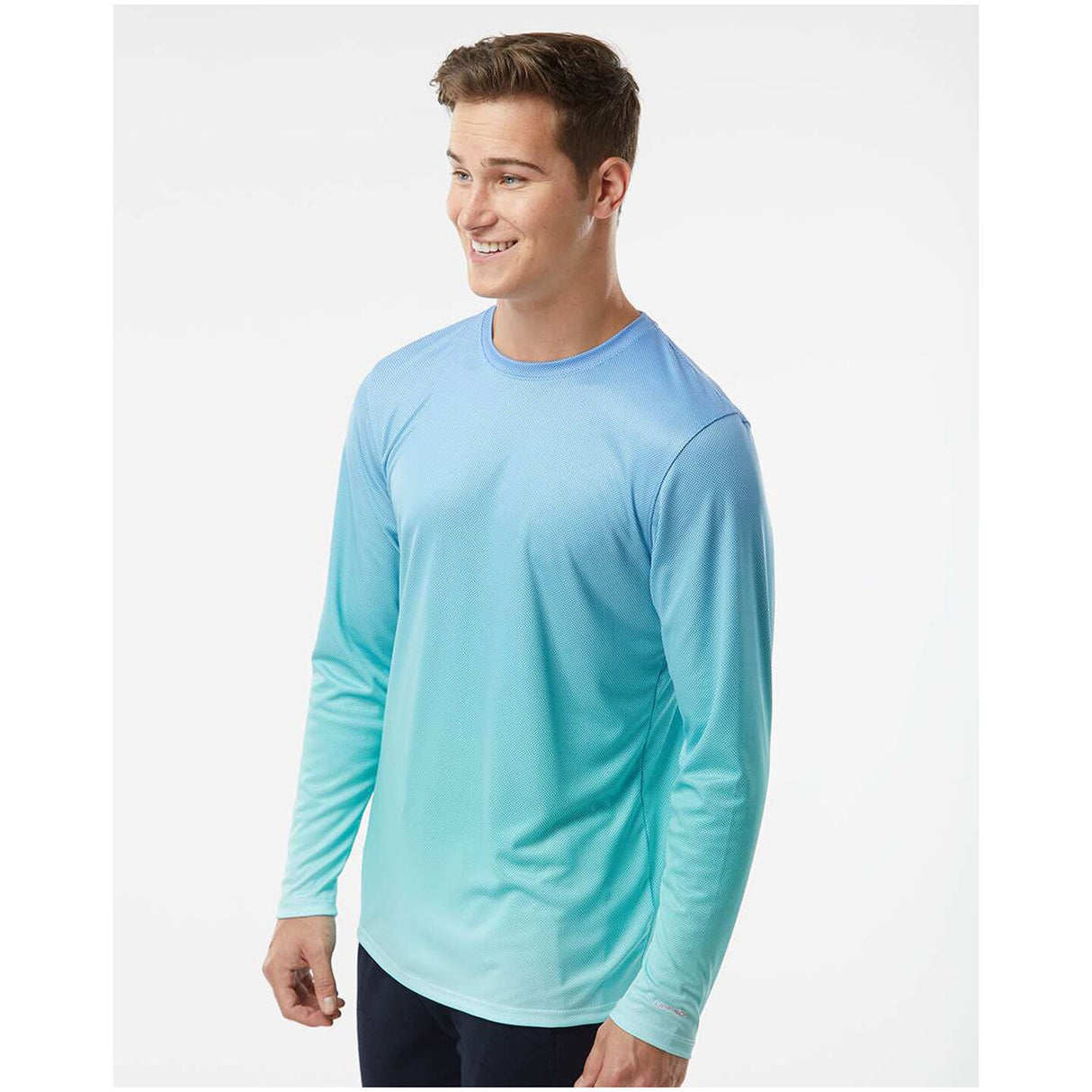 Paragon® Barbados Performance Pin Dot Crewneck Long Sleeve T Shirt
