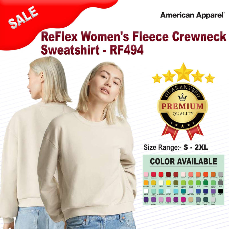 American Apparel® ReFlex Women's Fleece Crewneck Sweatshirt