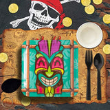 8 Count Teal Tiki Paper Dinner Plates 9" Luau Party Tableware