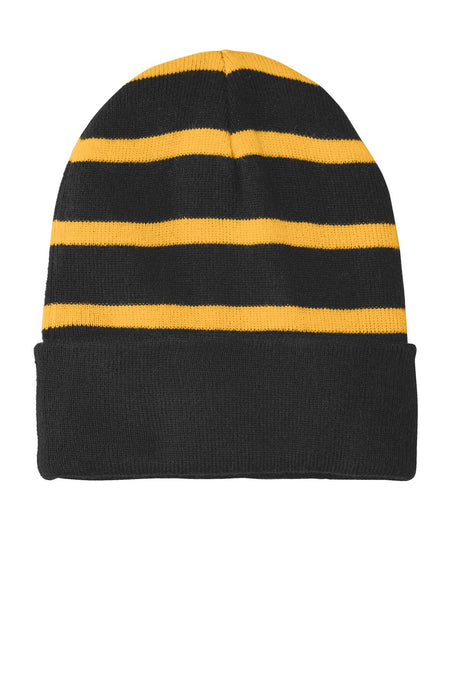 Sport-Tek® Striped Beanie with Solid Band