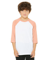 Bella + Canvas® Youth Three-Quarter Sleeve Baseball T-Shirt - 3200Y