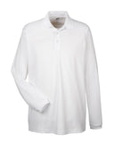 UltraClub® Adult Cool & Dry Long-Sleeve Mesh Pique Polo