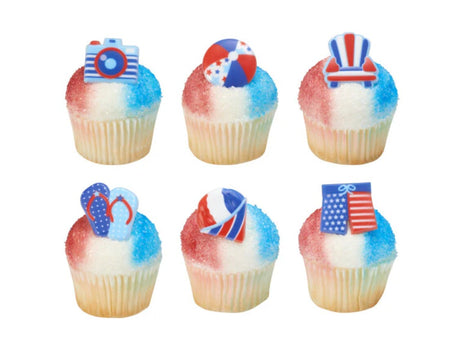 Summer Fun beach themed Cupcake Cake Decorating Rings 12 set