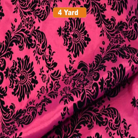 Damask Flocking Taffeta Fabric - 60" Wide for Curtains, Apparel, and Décor
